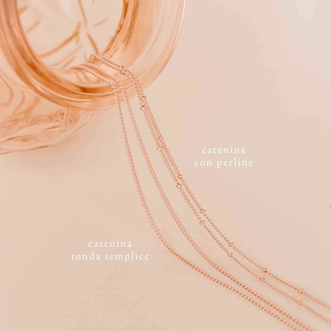 Collana bombata nome placcato oro rosa