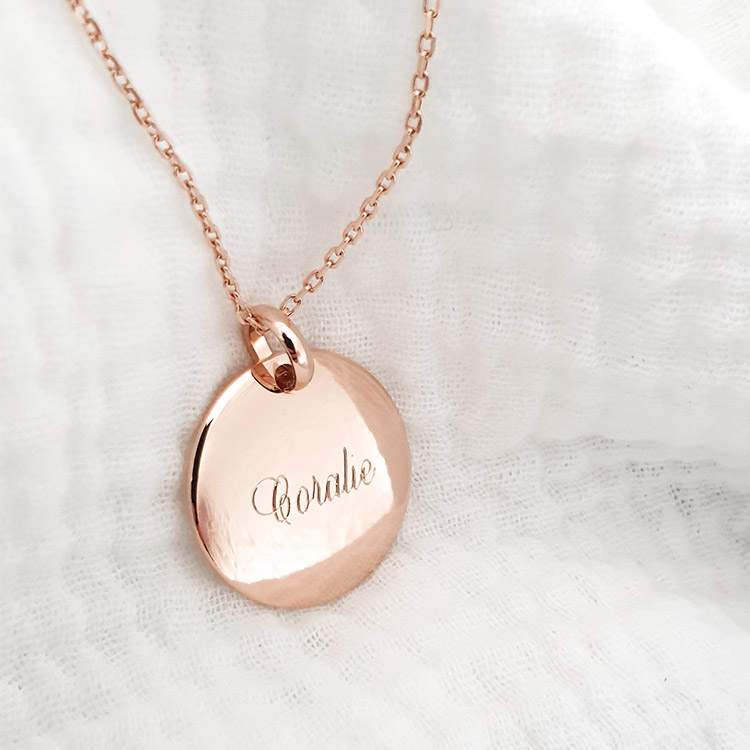 Collana bombata nome placcato oro rosa
