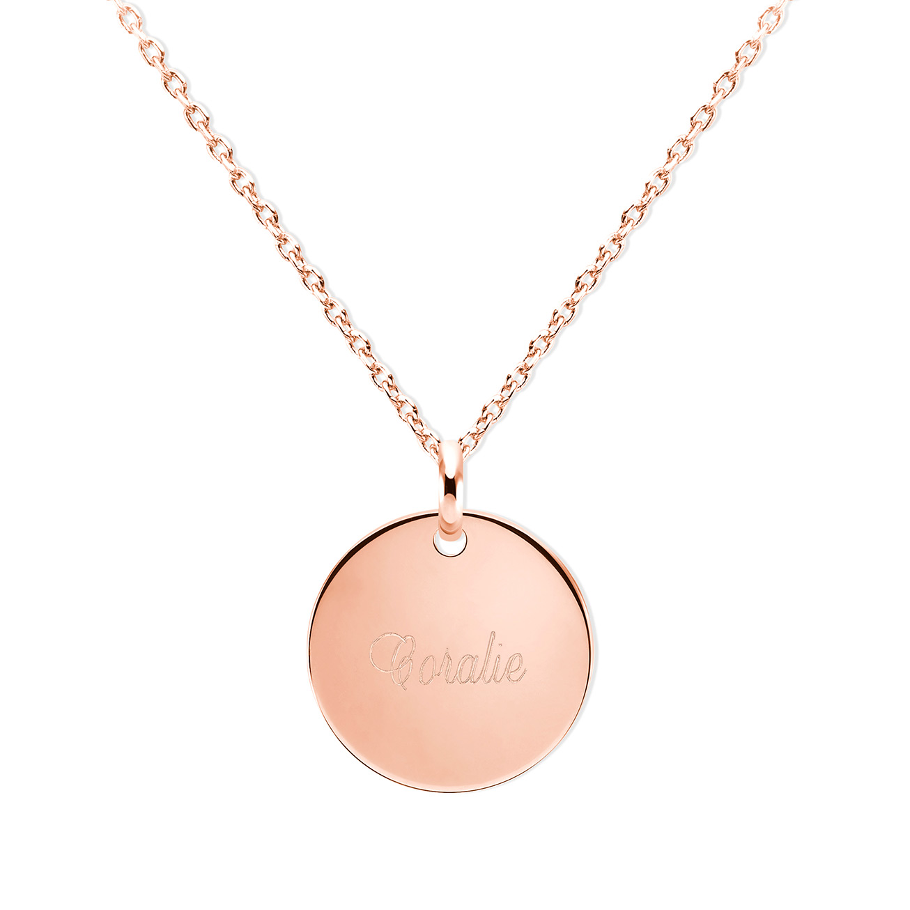 Collana bombata nome placcato oro rosa
