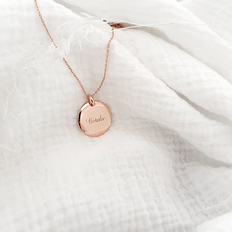 Collana bombata nome placcato oro rosa
