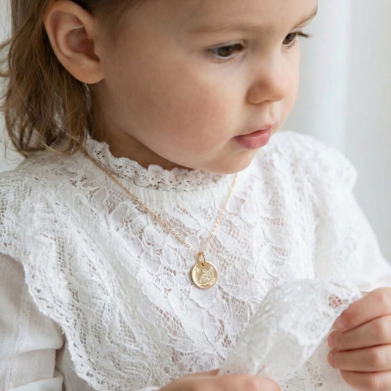 Medaglia da battesimo Cerbiatto