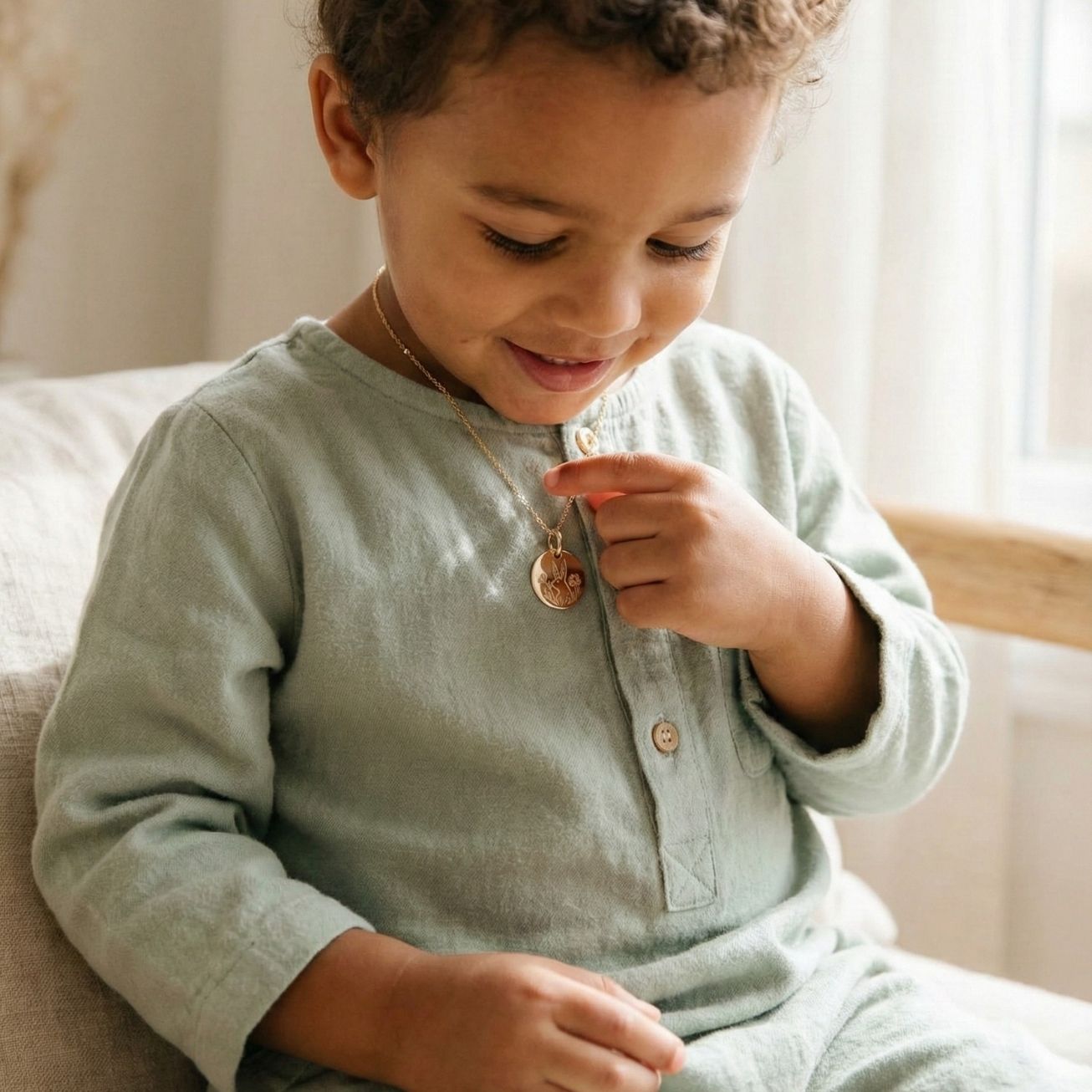 Medaglia da battesimo Coniglietto