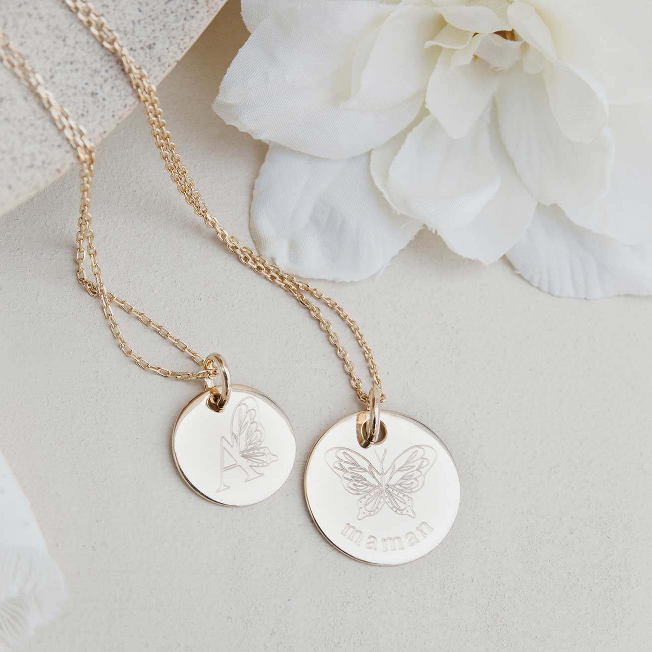 Collana duetto personalizzato farfalla