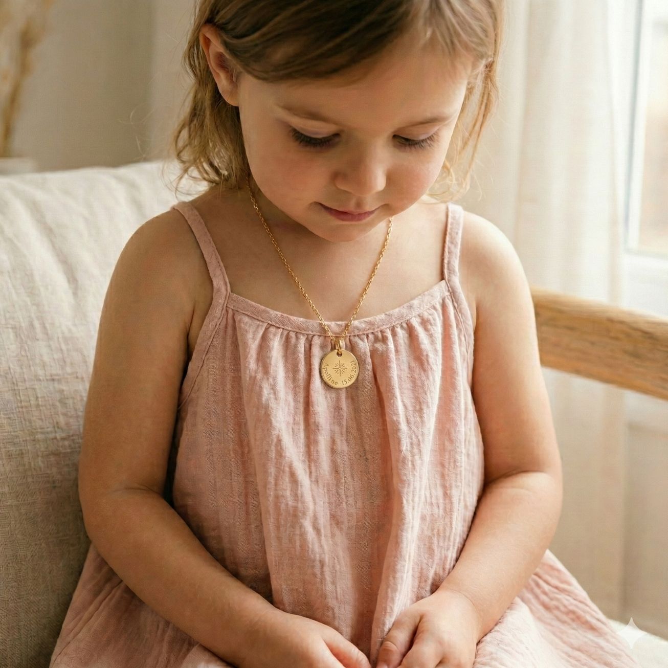 Medaglietta battesimo stella portafortuna