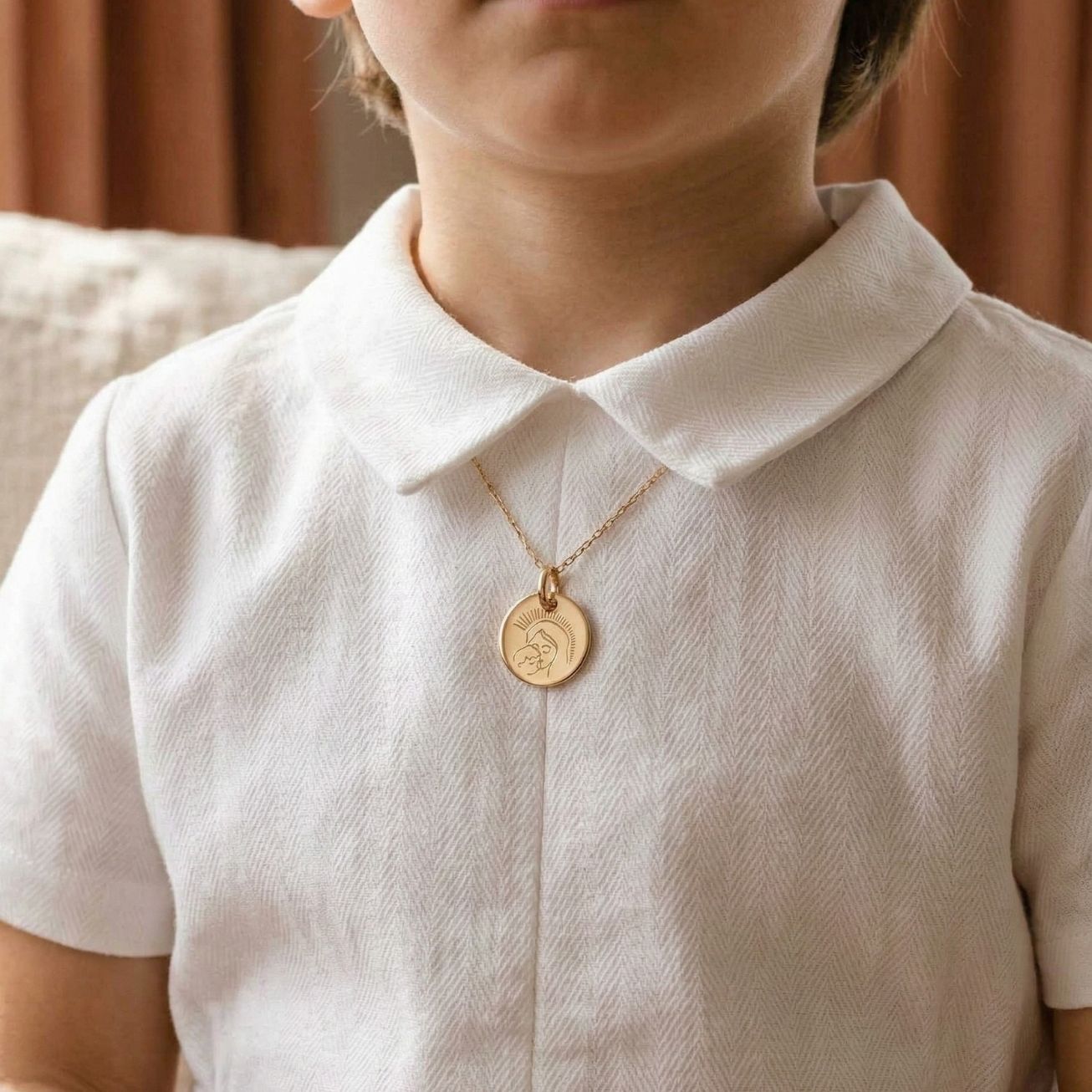 Medaglietta battesimo Vergine e bambino