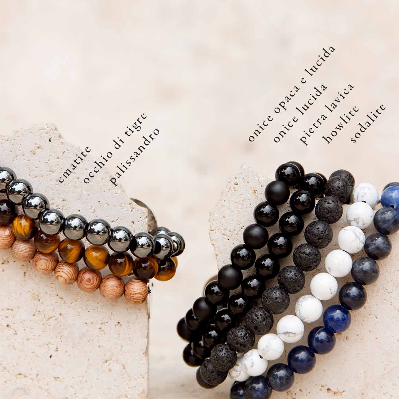 Bracciale papà personalizzato e pietre