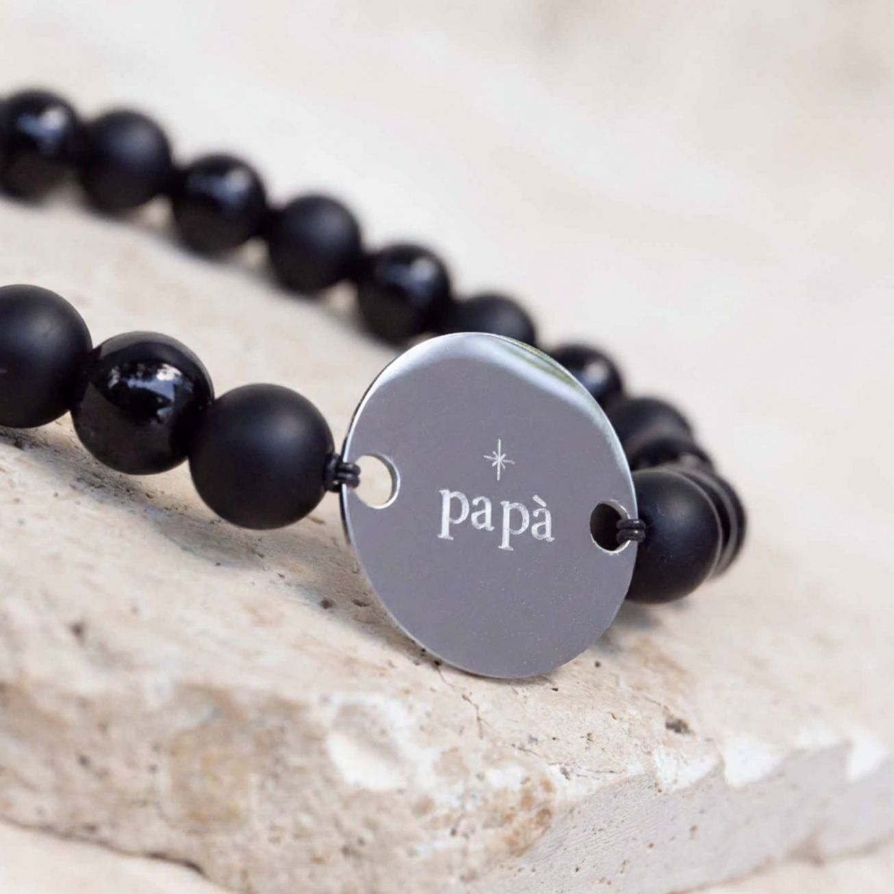 Bracciale papà personalizzato e pietre