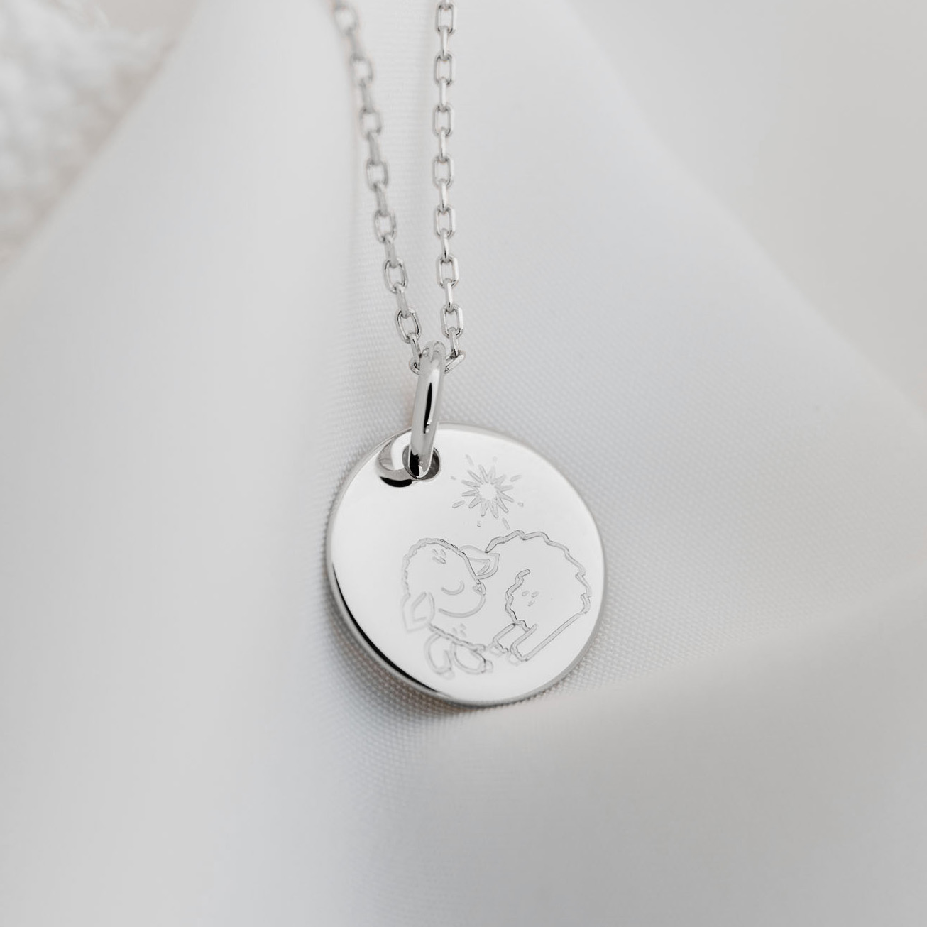 Collana battesimo agnello argento