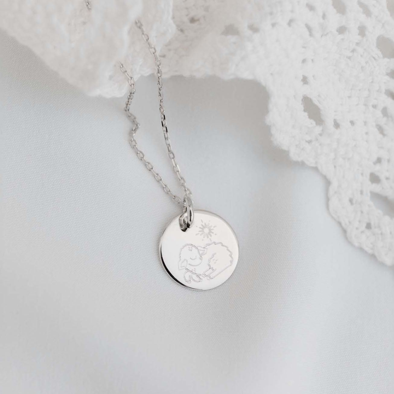Collana battesimo agnello argento