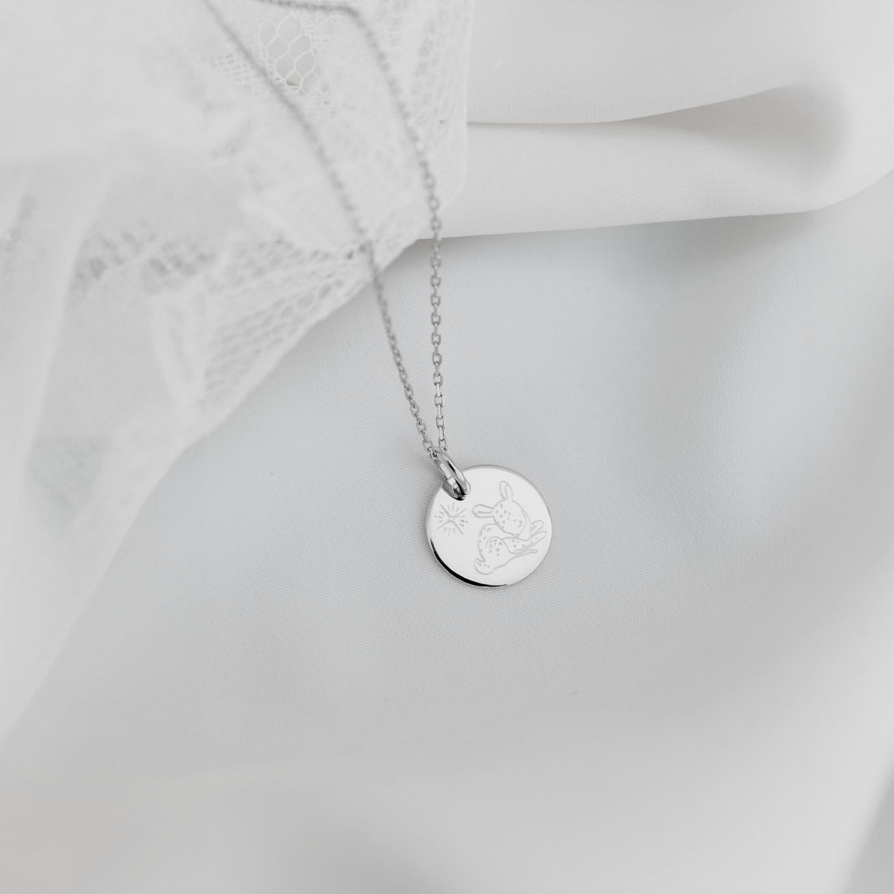 Collana battesimo cerbiatto argento 925