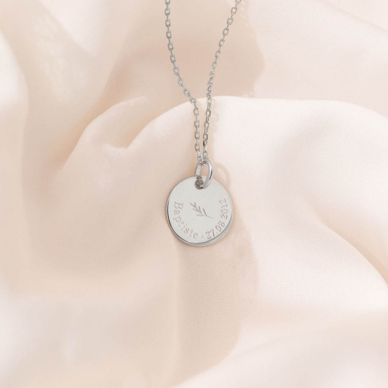 Collana di battesimo personalizzata con ramo argen