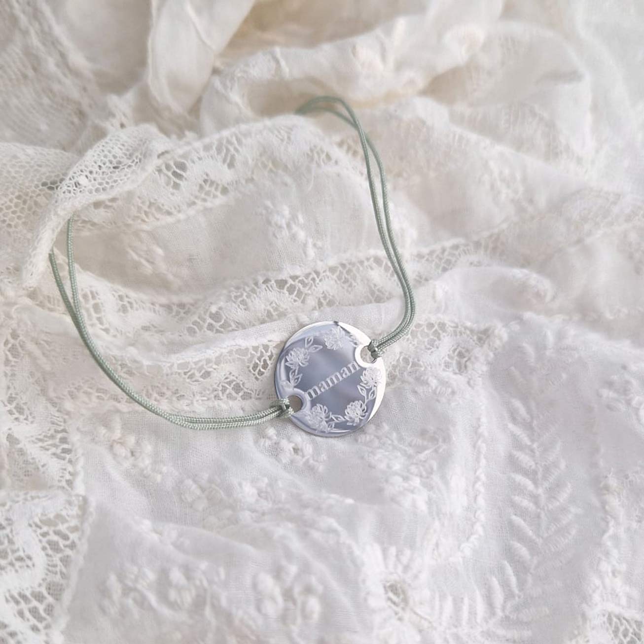 Braccialetto personalizzato Mamma corona di fiori