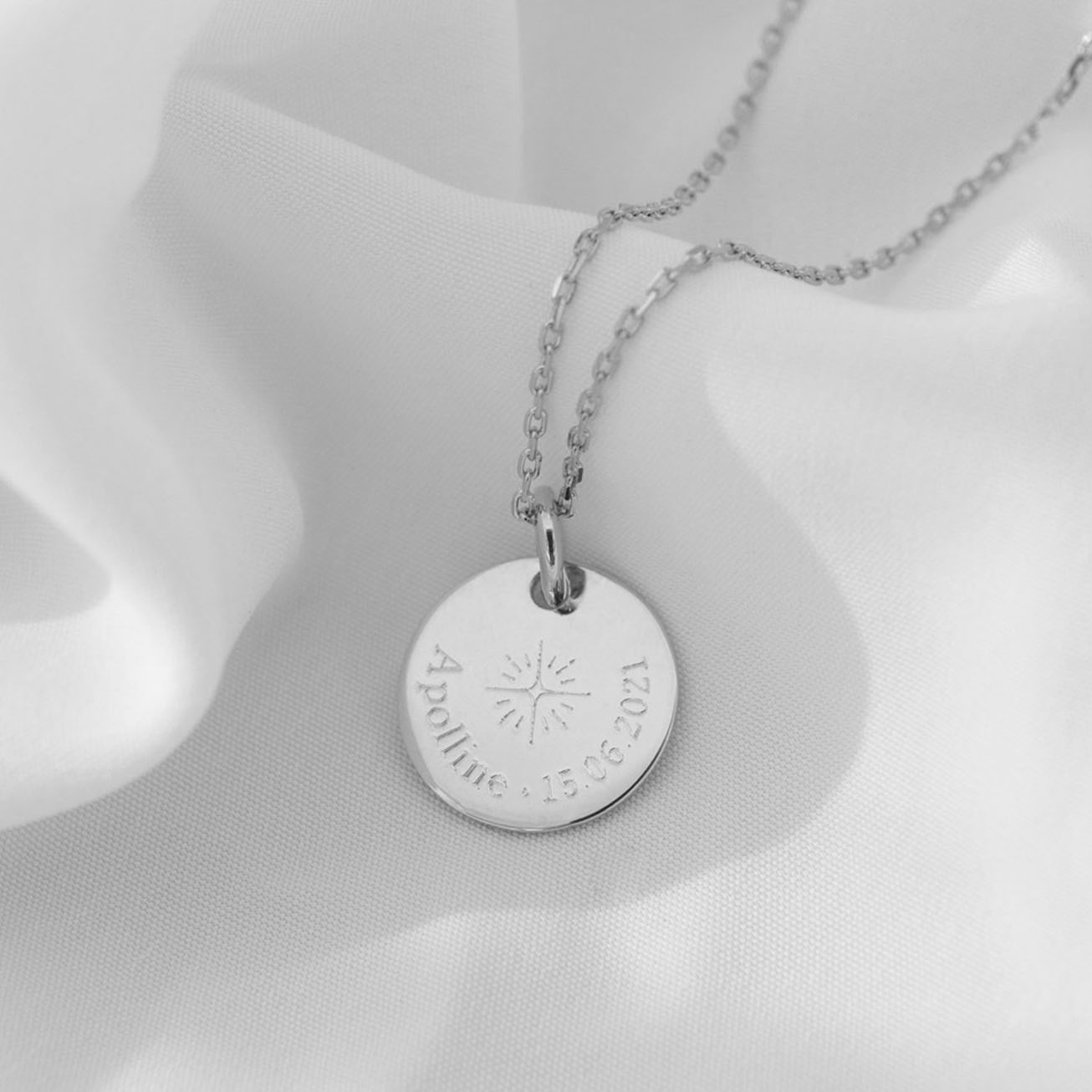 Collana battesimo stella portafortuna argento