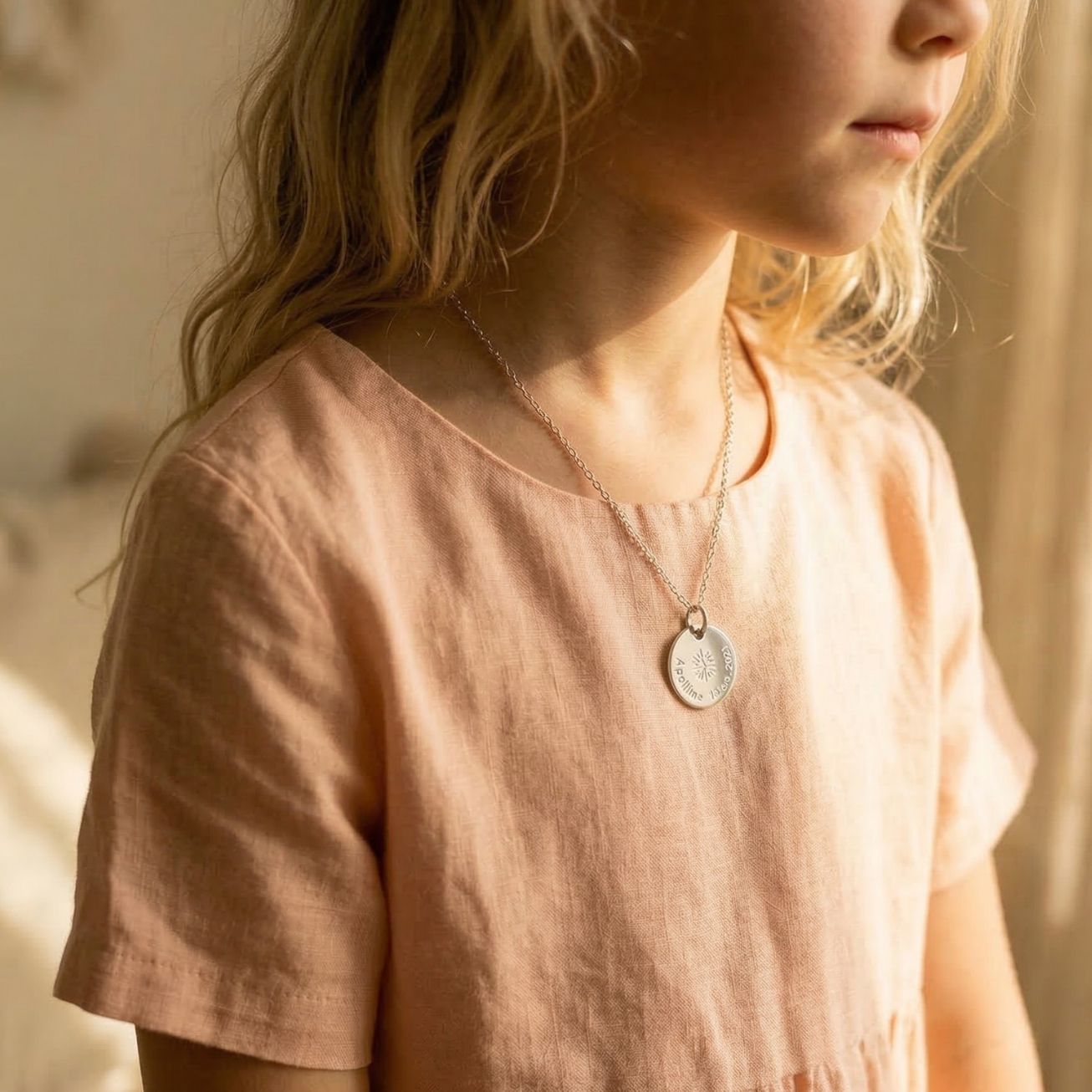 Collana battesimo stella portafortuna argento