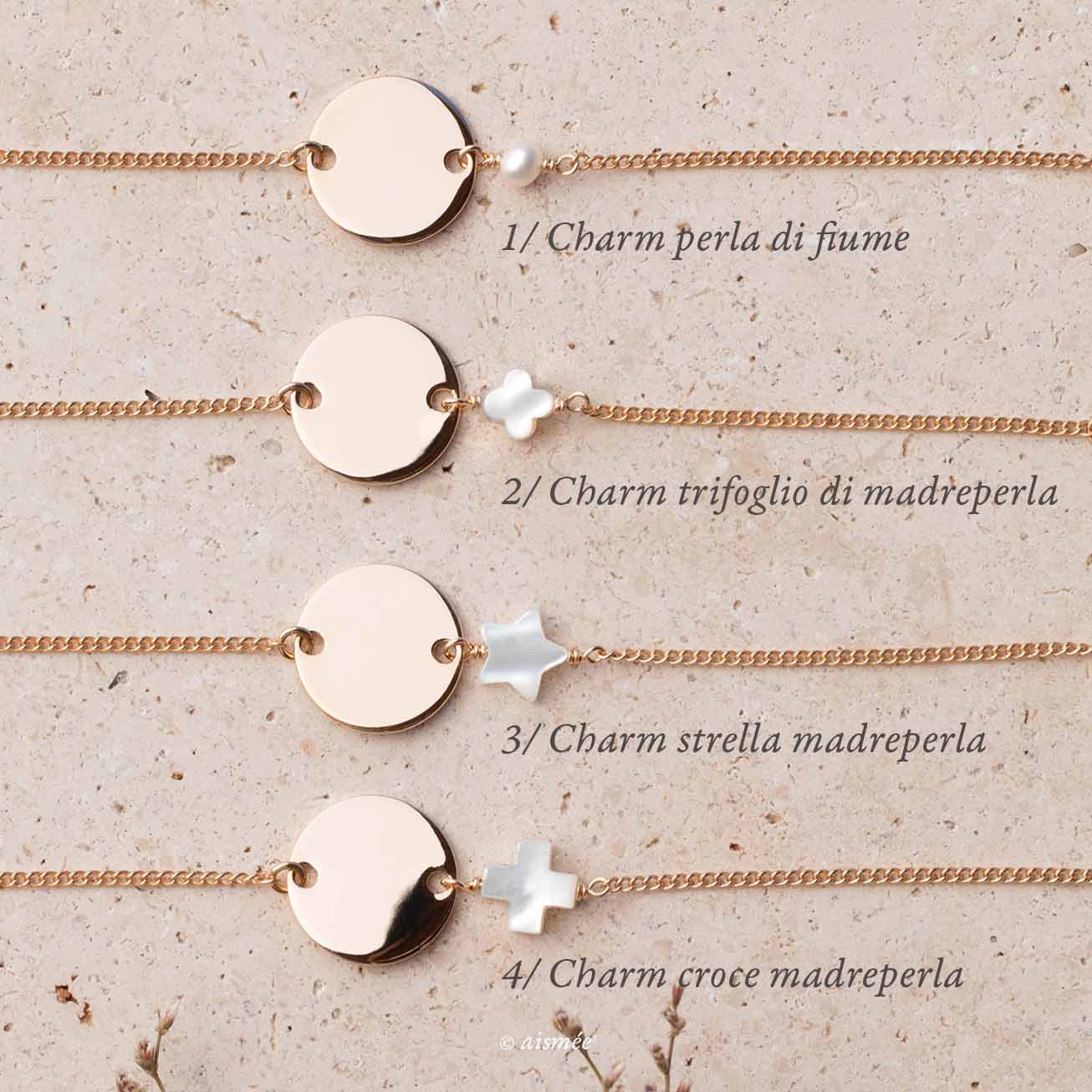 Bracciale battesimo personalizzato madreperla