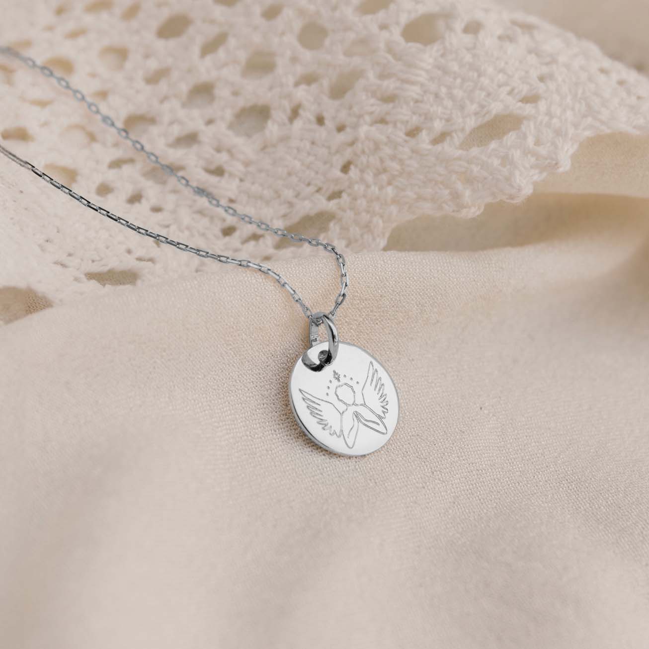 Collana battesimo angelo amorevole argento