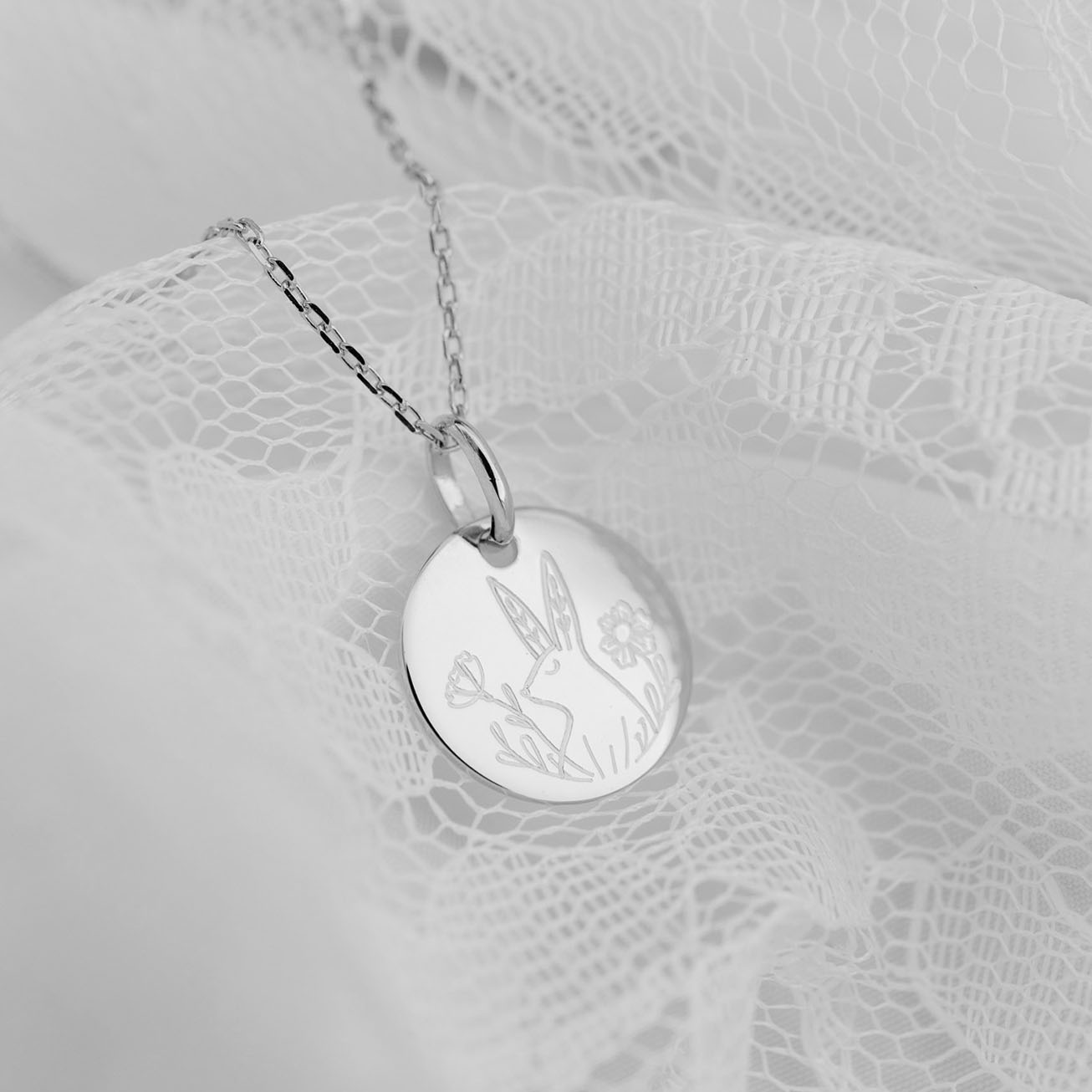 Collana battesimo coniglietto argento 925