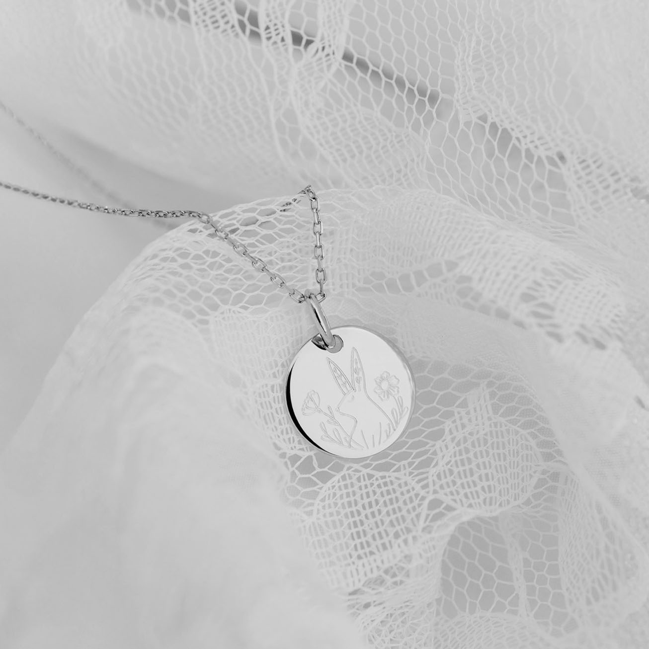 Collana battesimo coniglietto argento 925