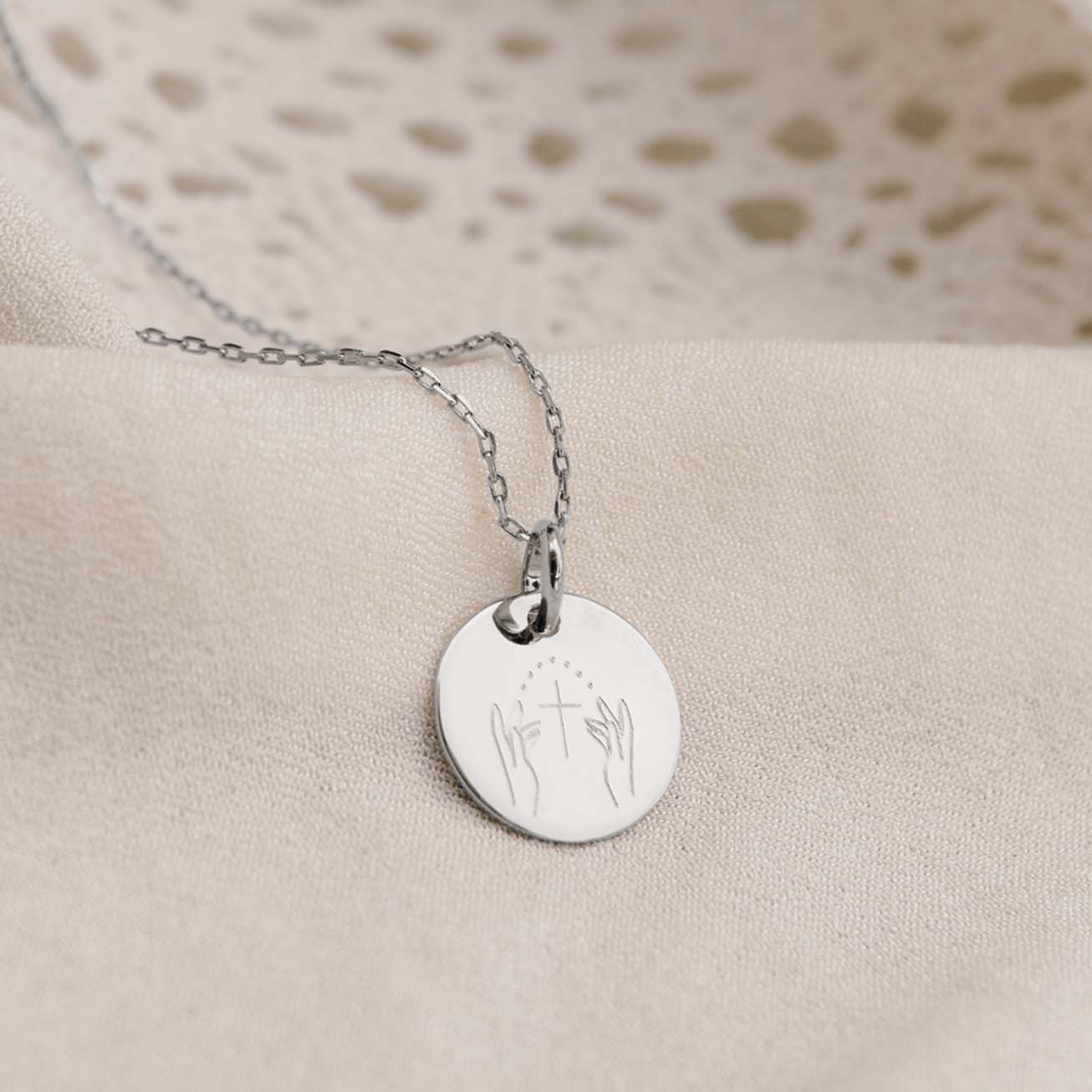 Collana battesimo mani stellate argento 925