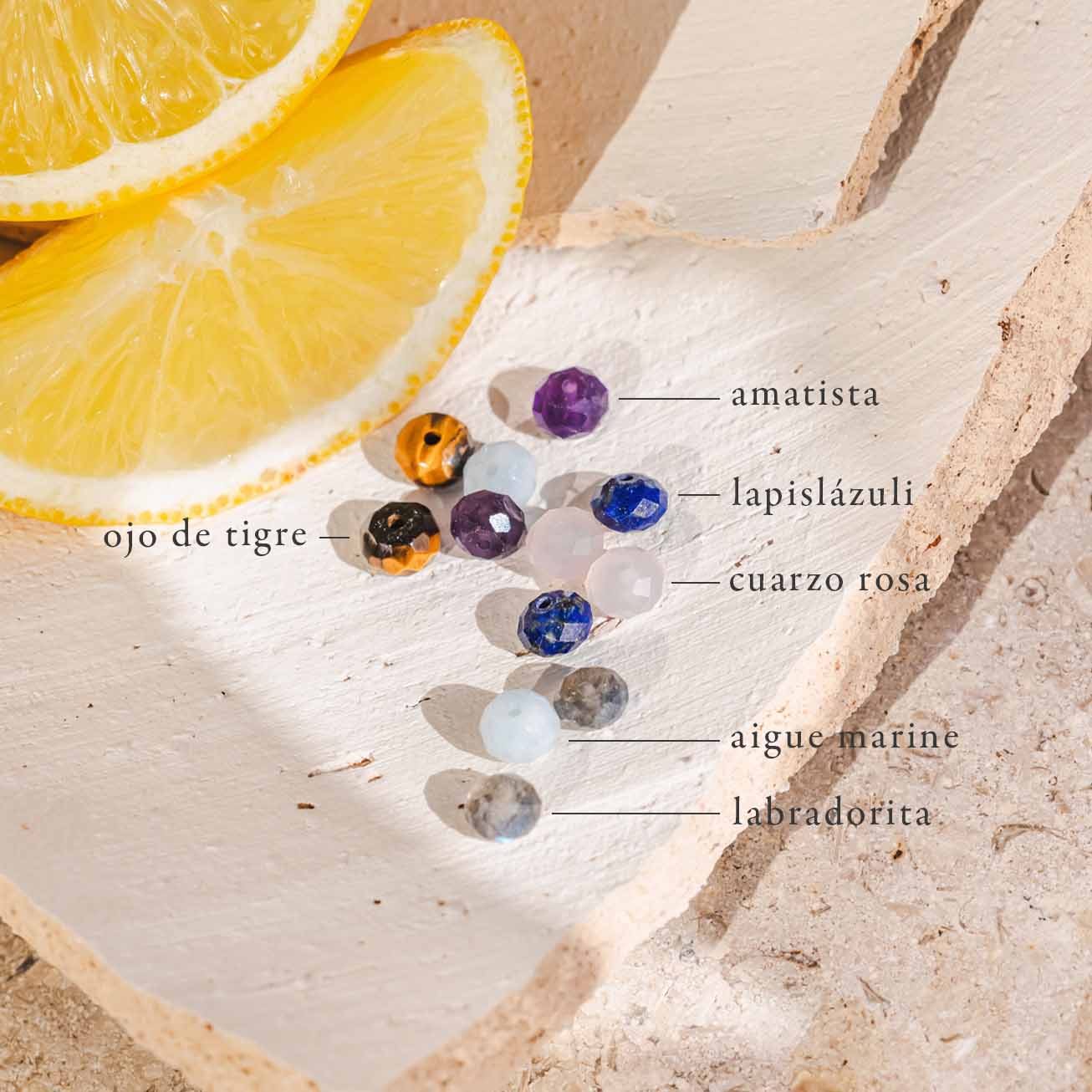 Braccialetto battesimo iniziale e pietra sfaccetta
