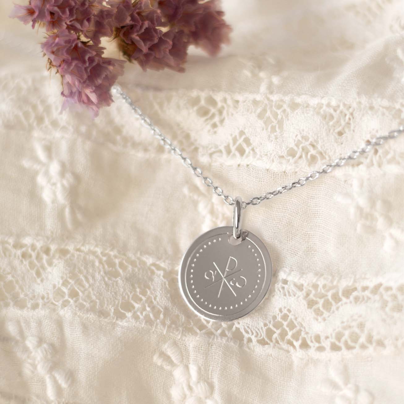 Collana battesimo personalizzata Crismon argento 9
