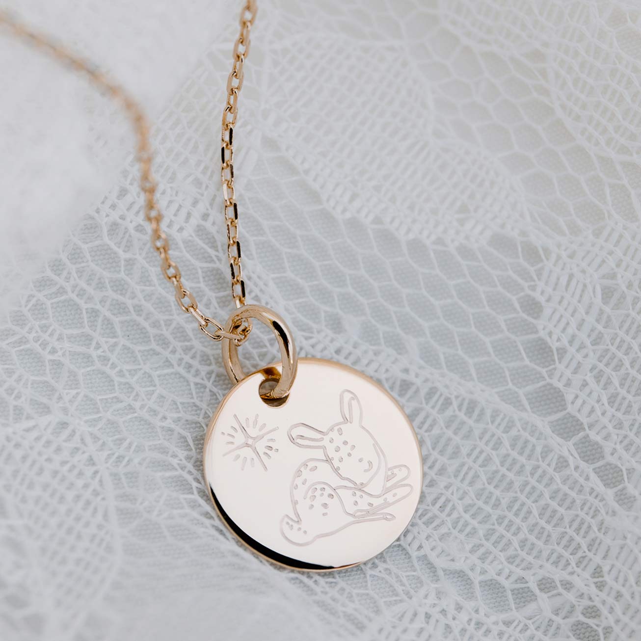 Collana bambino cerbiatto personalizzata