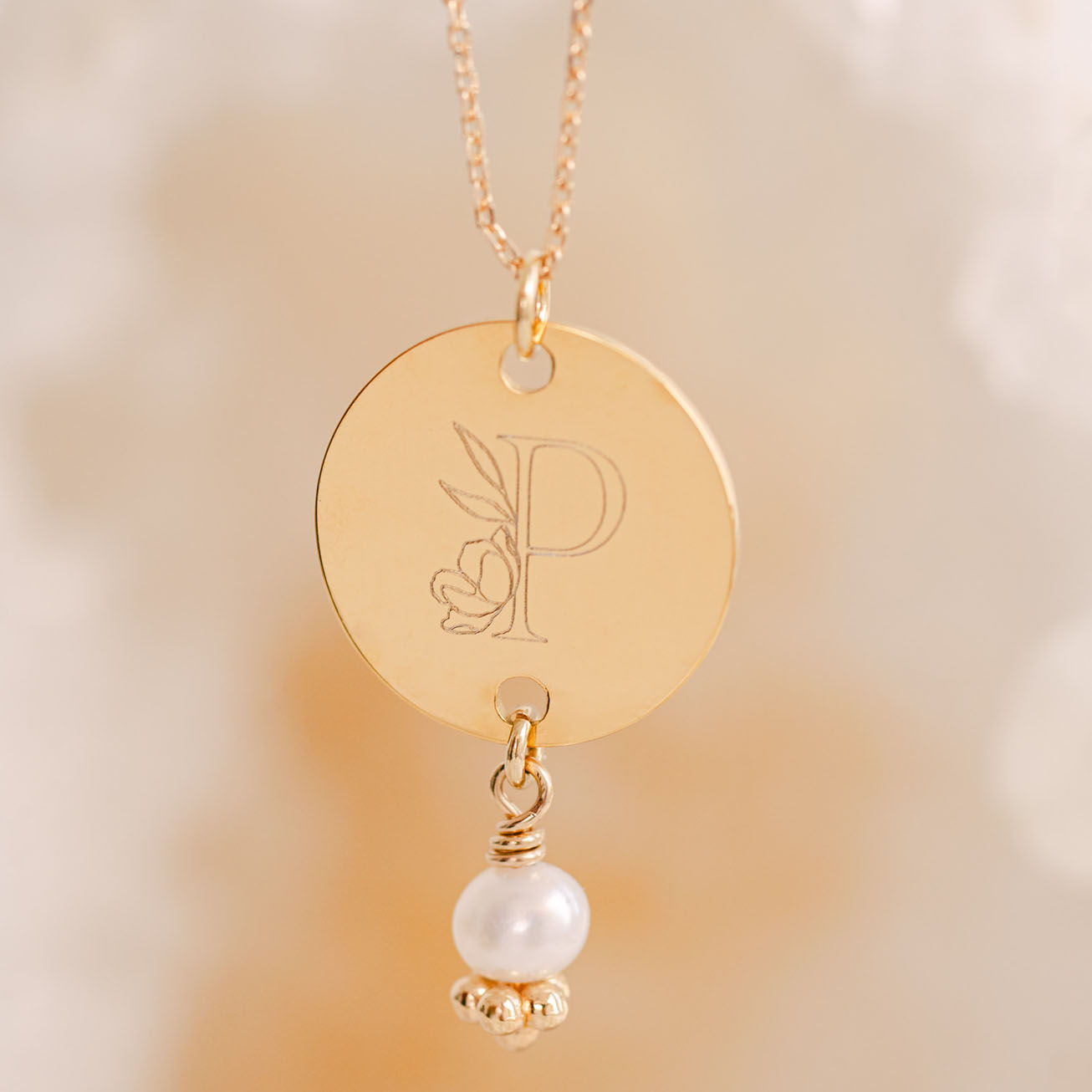 Ciondolo perla personalizzato oro giallo