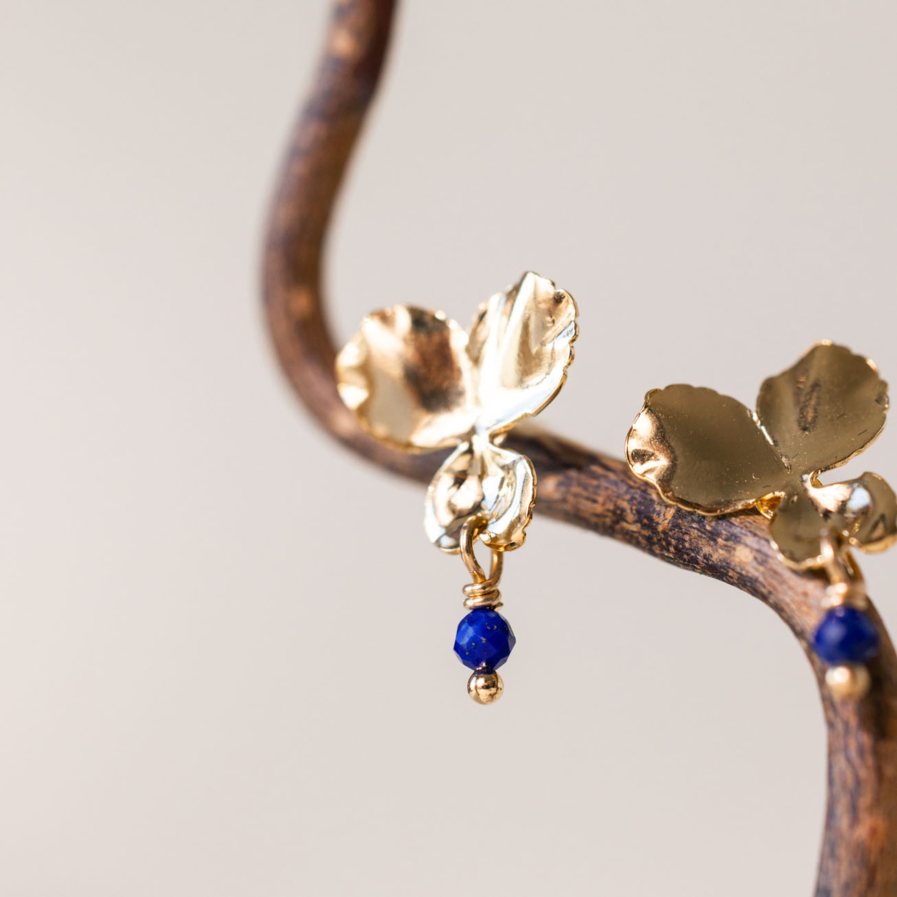 Orecchini viola del pensiero lapislazzuli