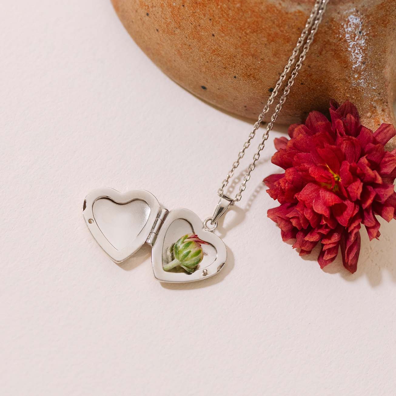 Collana cuore foto personalizzata argento