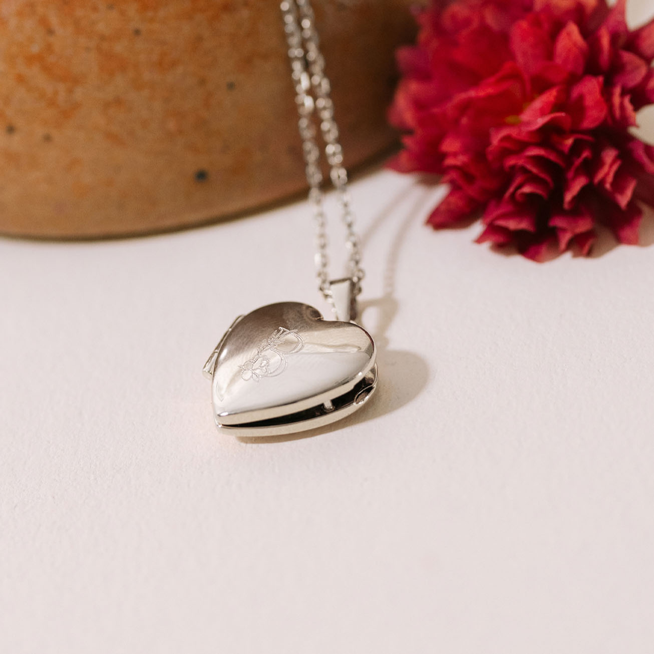 Collana cuore foto personalizzata argento