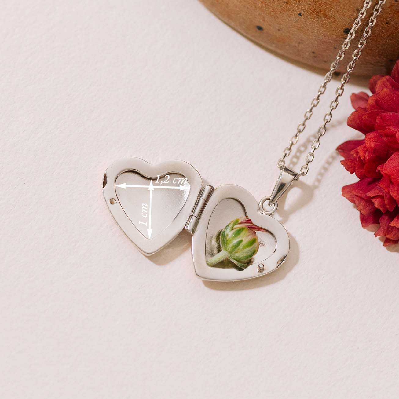 Collana cuore foto personalizzata argento