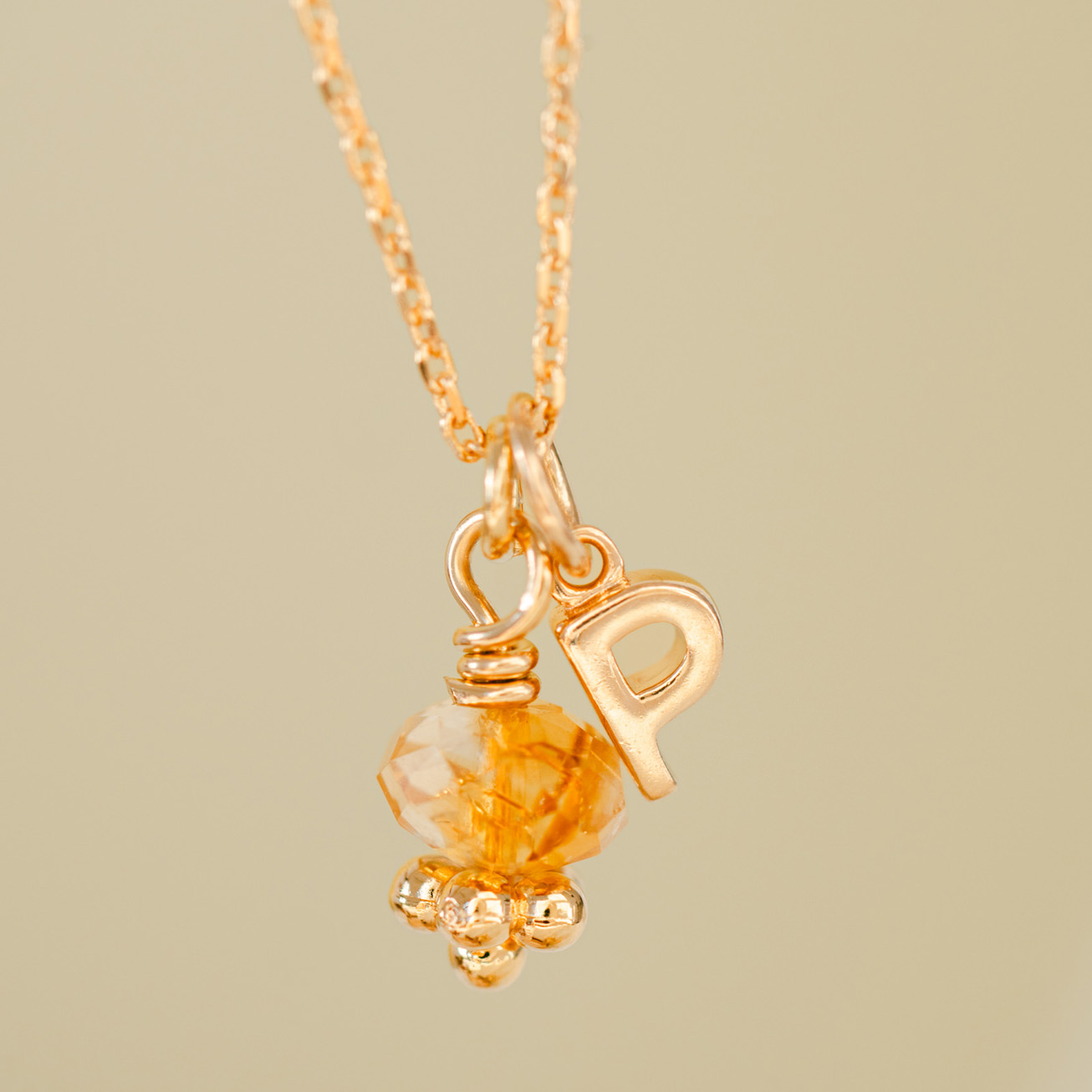 Collana personalizzata iniziale e citrino