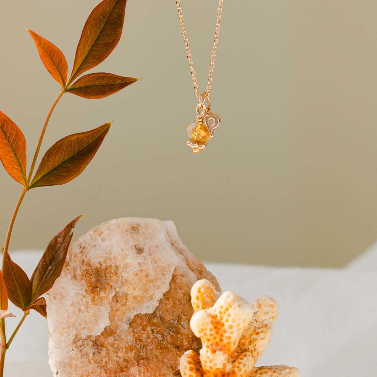 Collana personalizzata iniziale e citrino