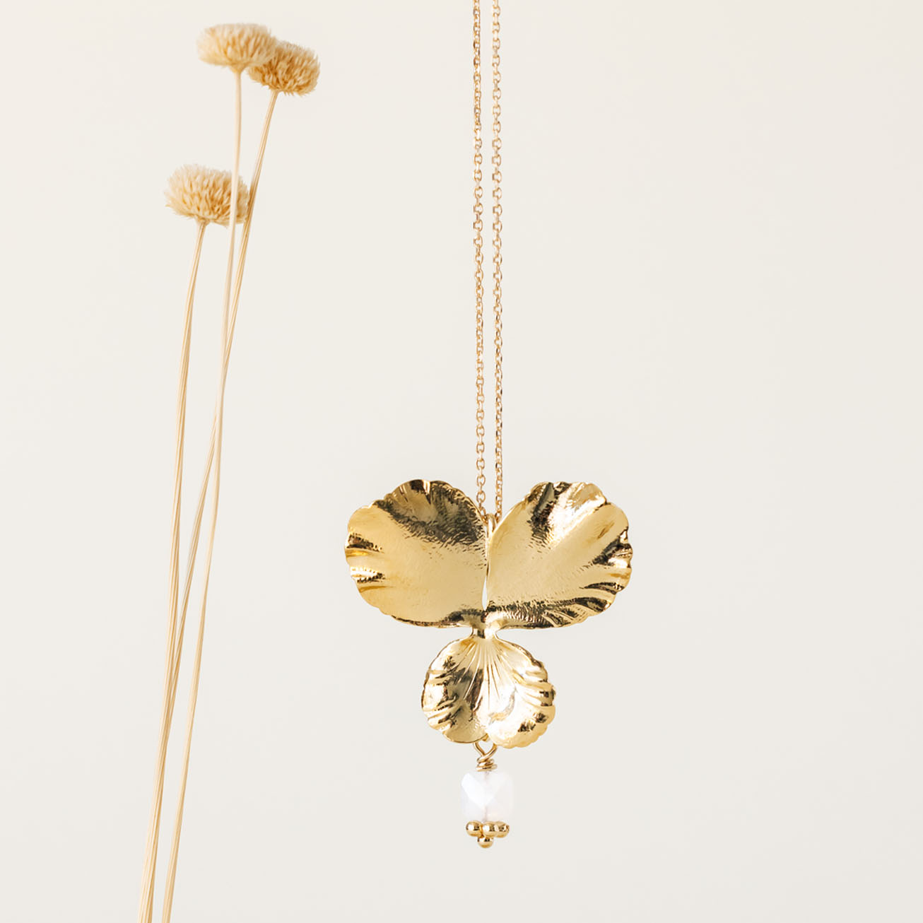 Collana viola del pensiero e pietra di luna