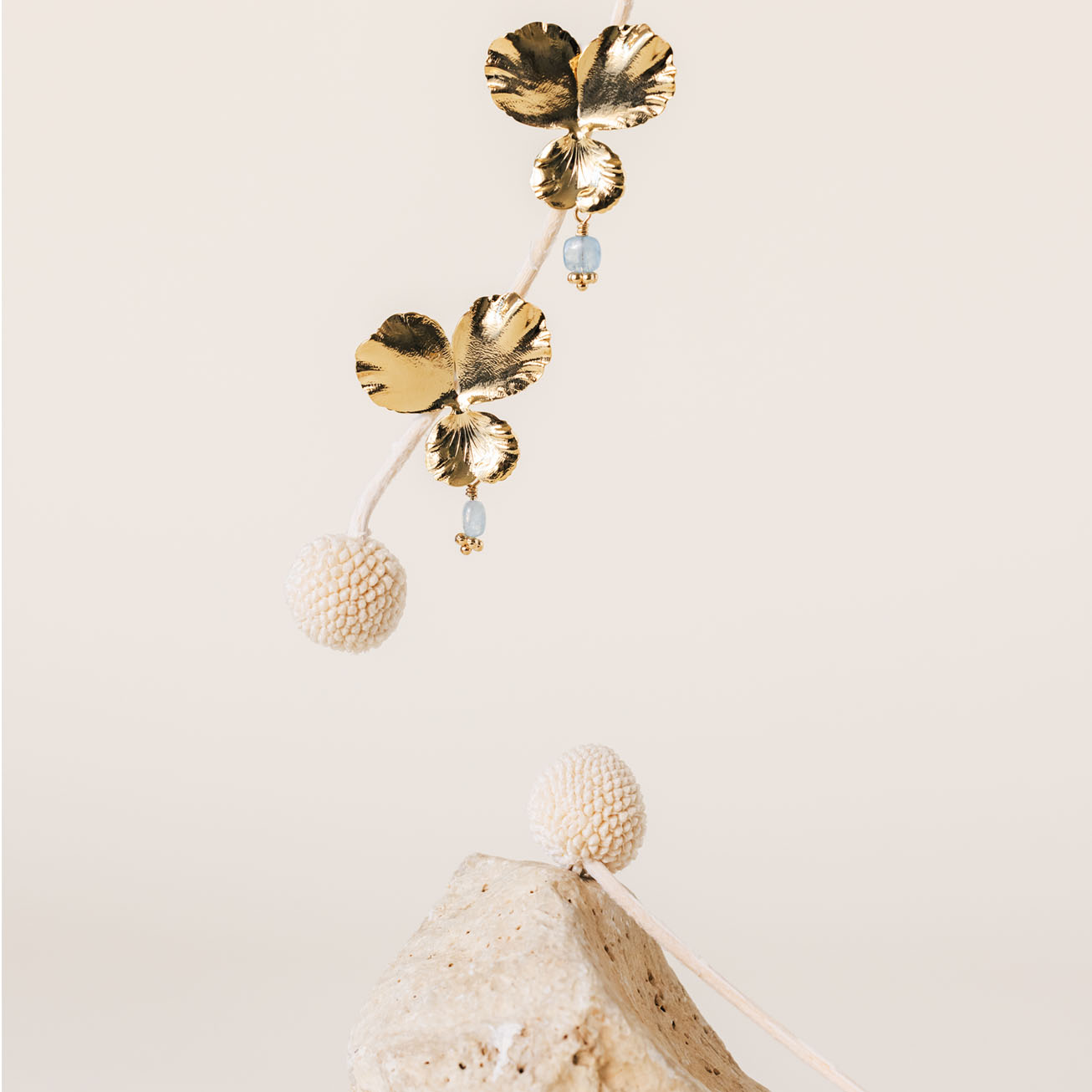 Collana viola del pensiero acquamarina