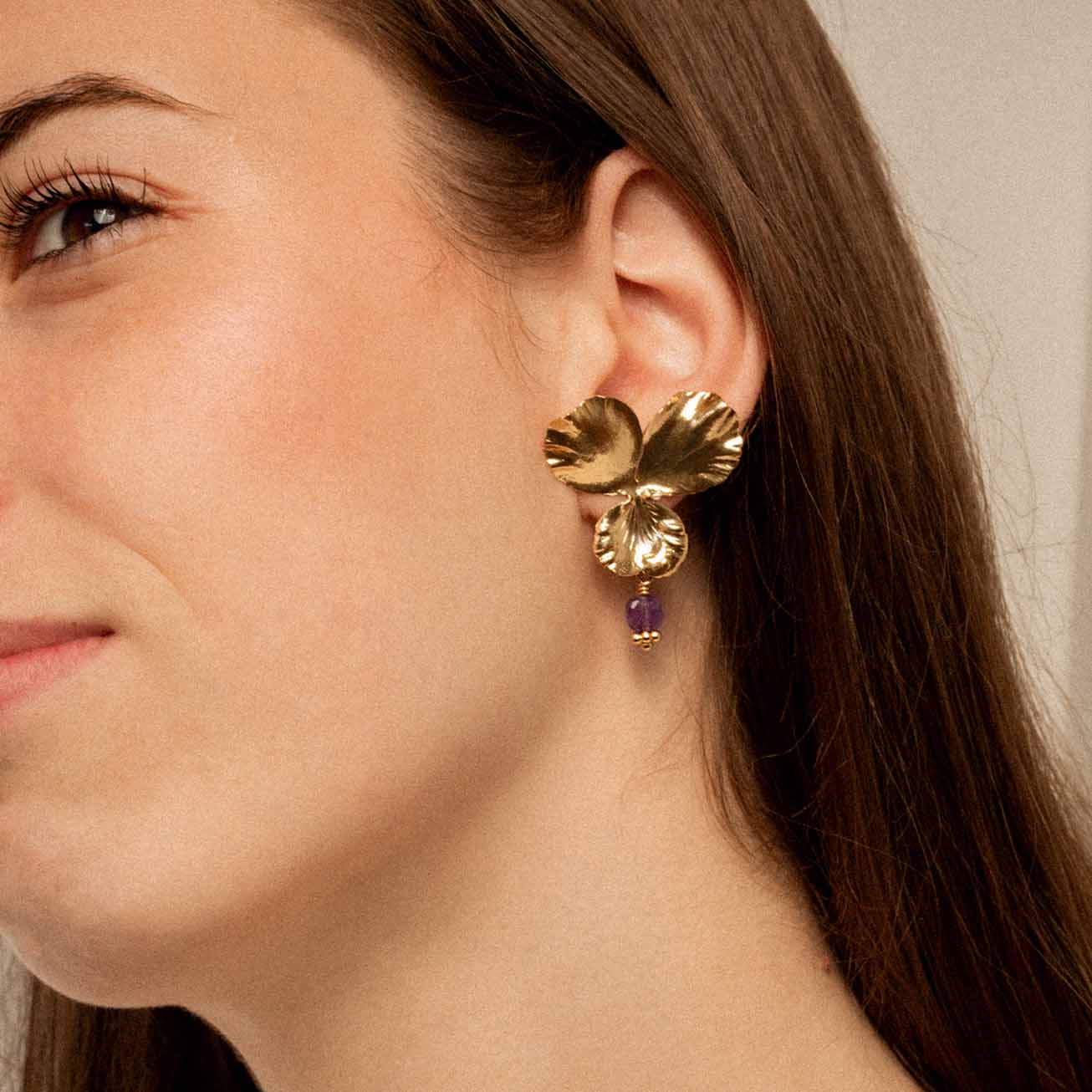 Orecchini viola del pensiero ametista