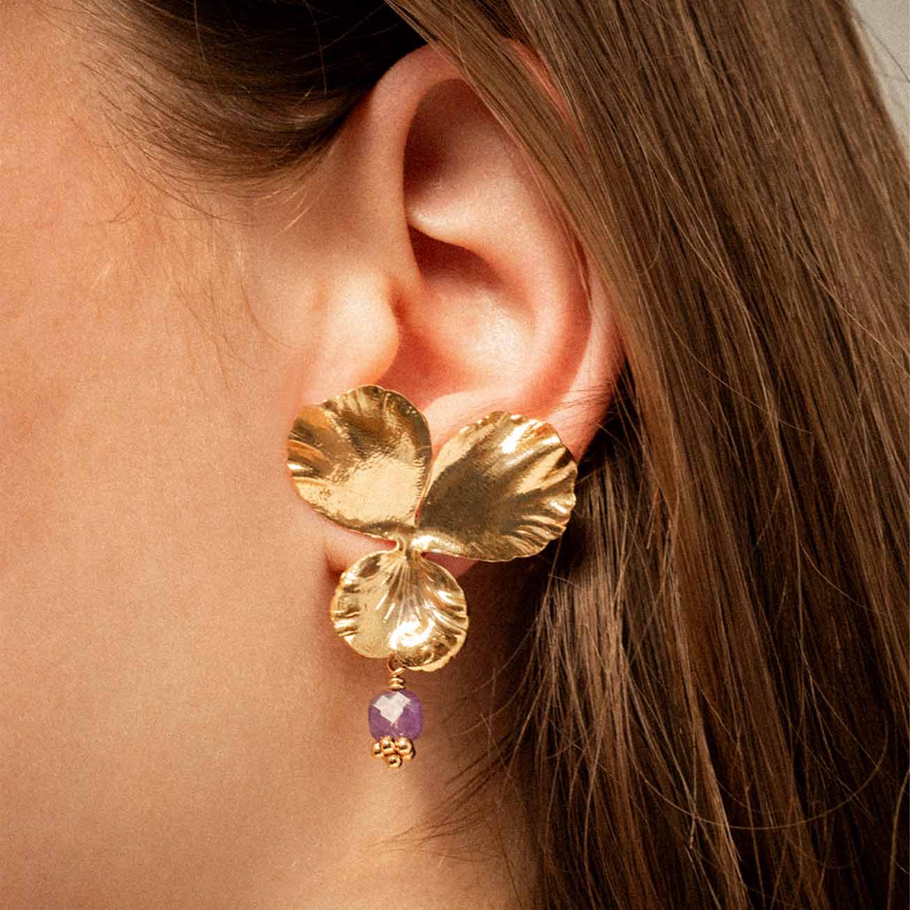 Orecchini viola del pensiero ametista