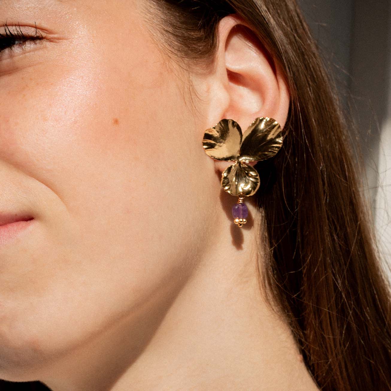 Orecchini viola del pensiero ametista