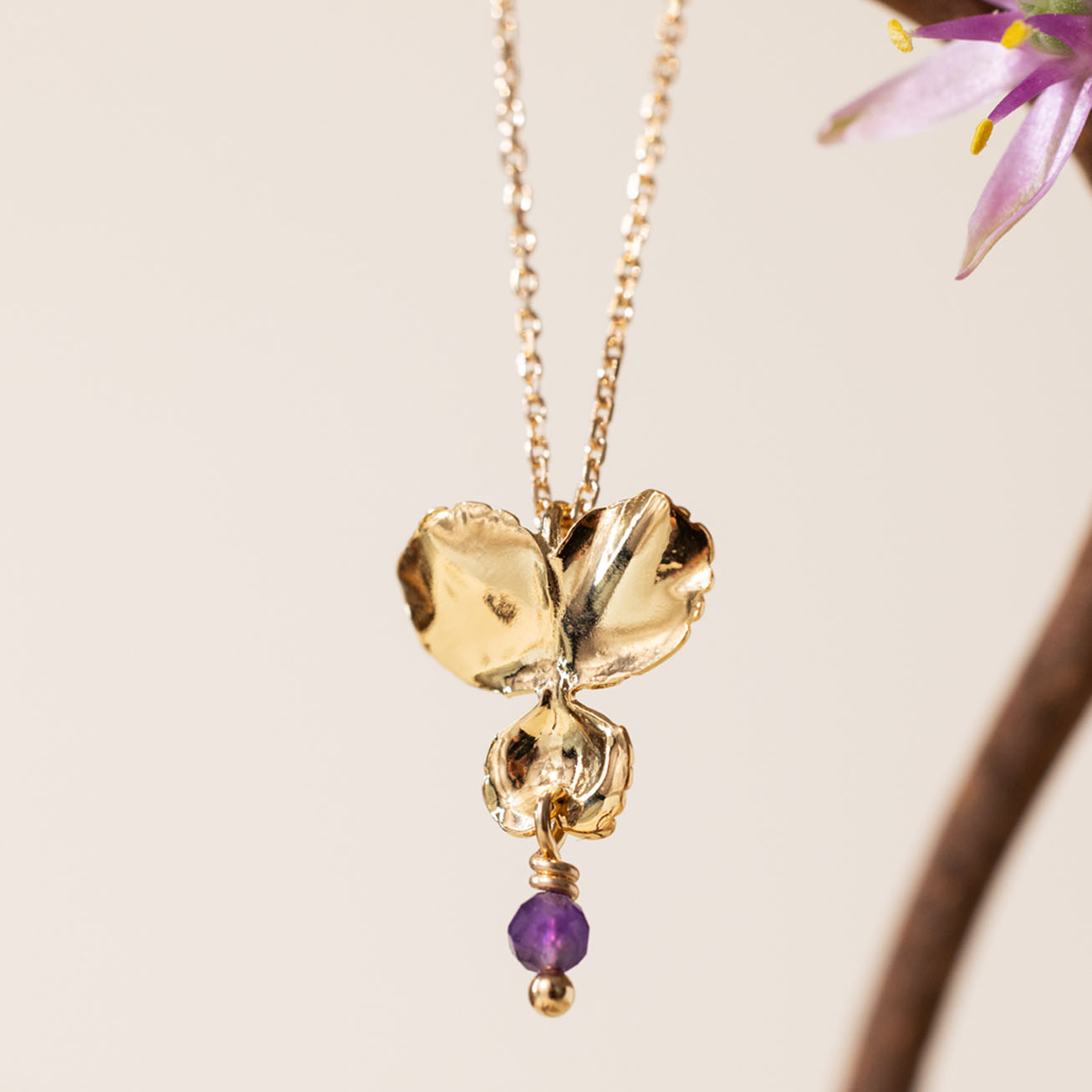 Collana viola del pensiero ametista