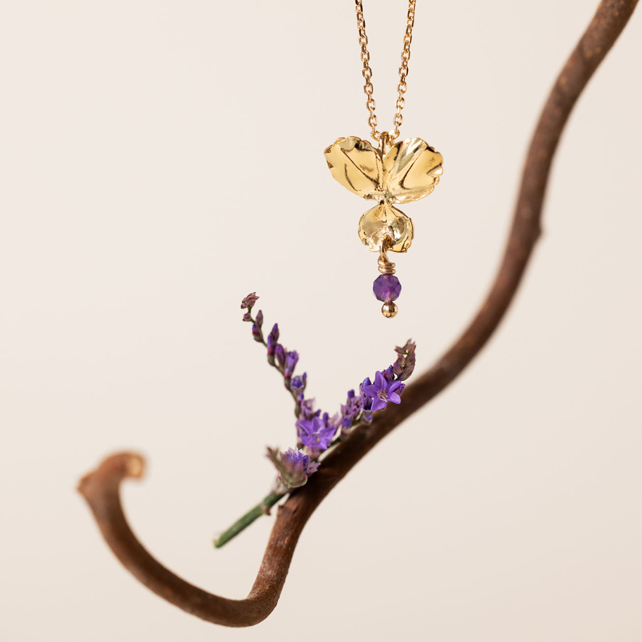 Collana viola del pensiero ametista