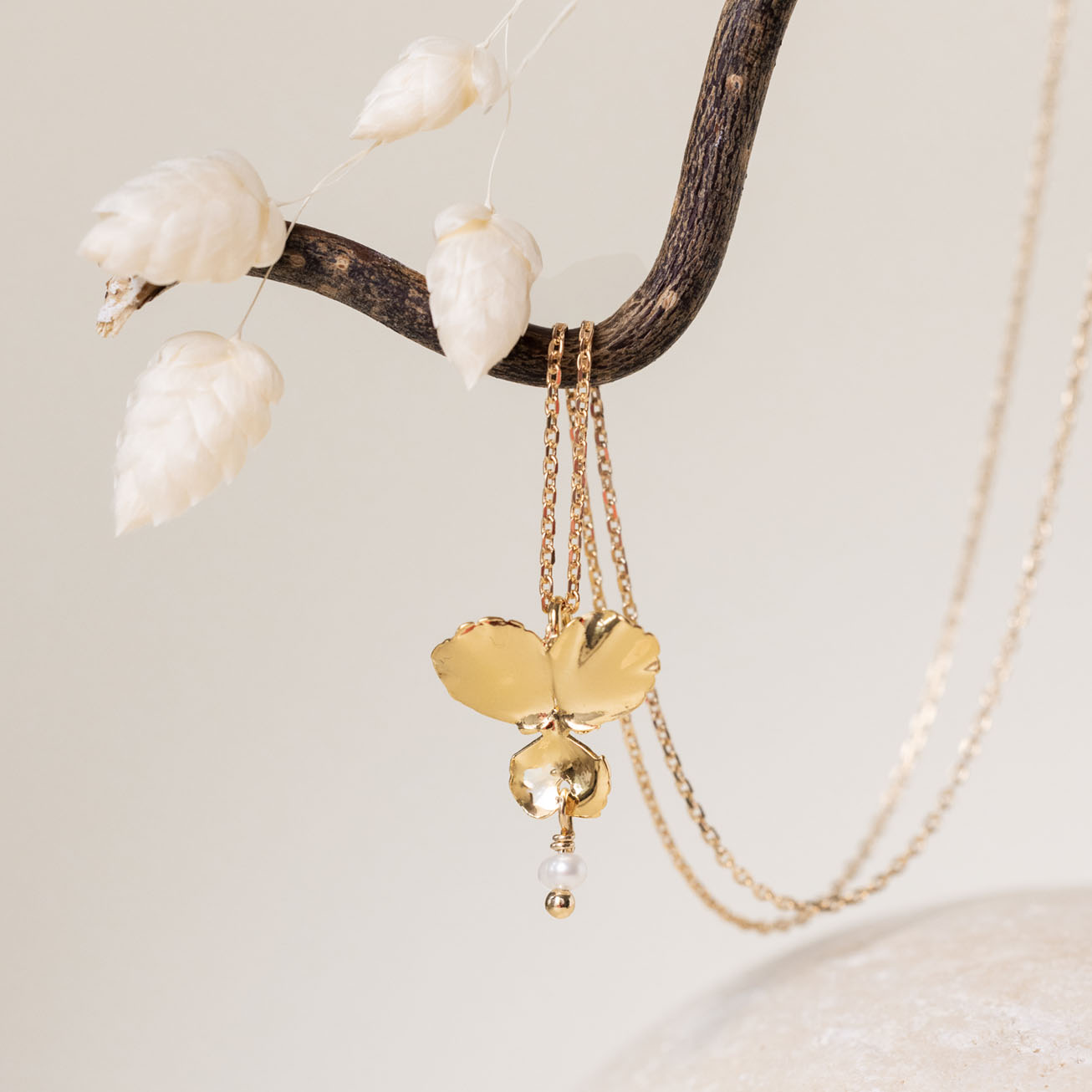 Collana viola del pensiero perla