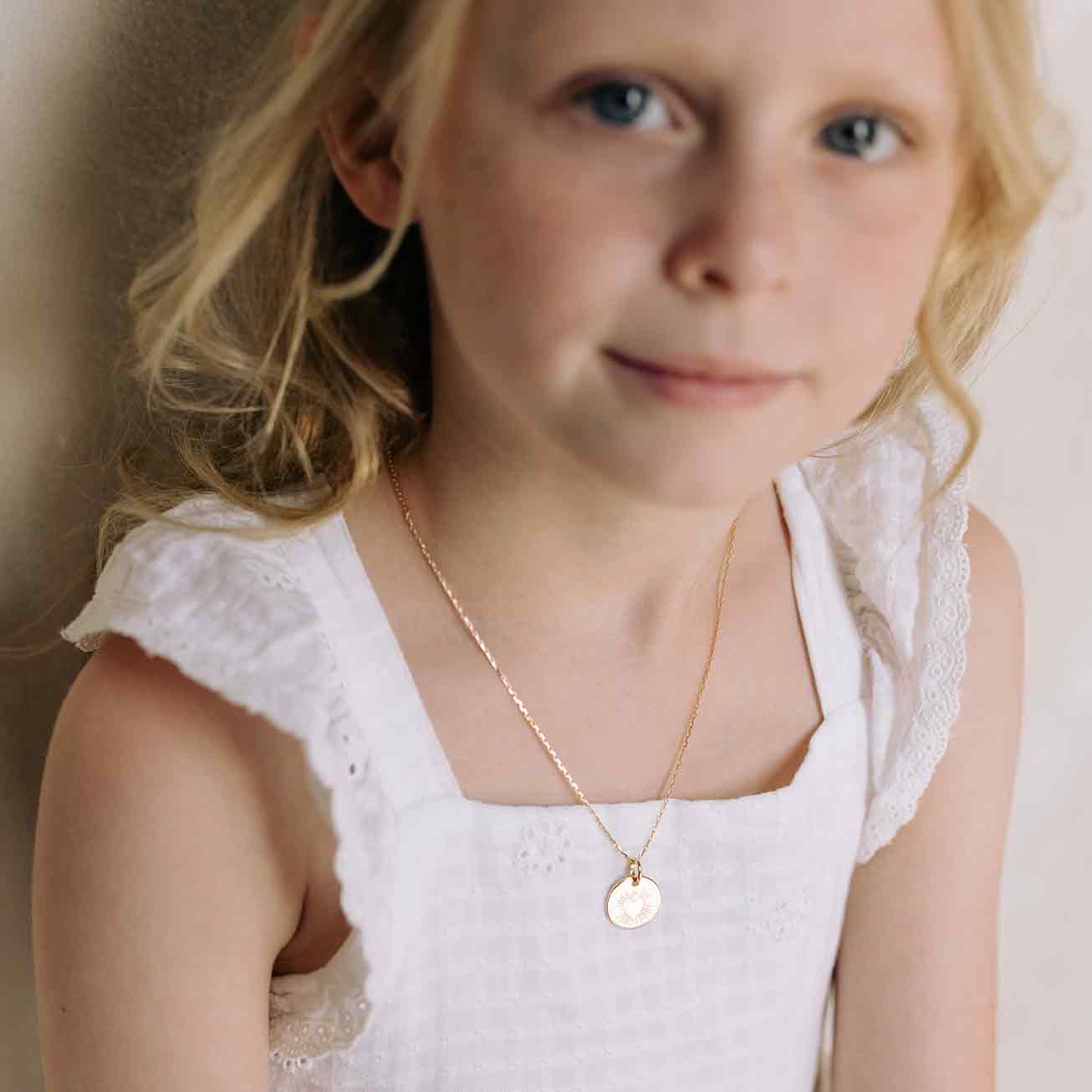 Collana bambina Cuore fiammeggiante oro