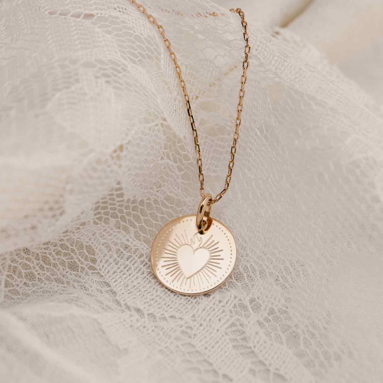 Collana bambina Cuore fiammeggiante oro