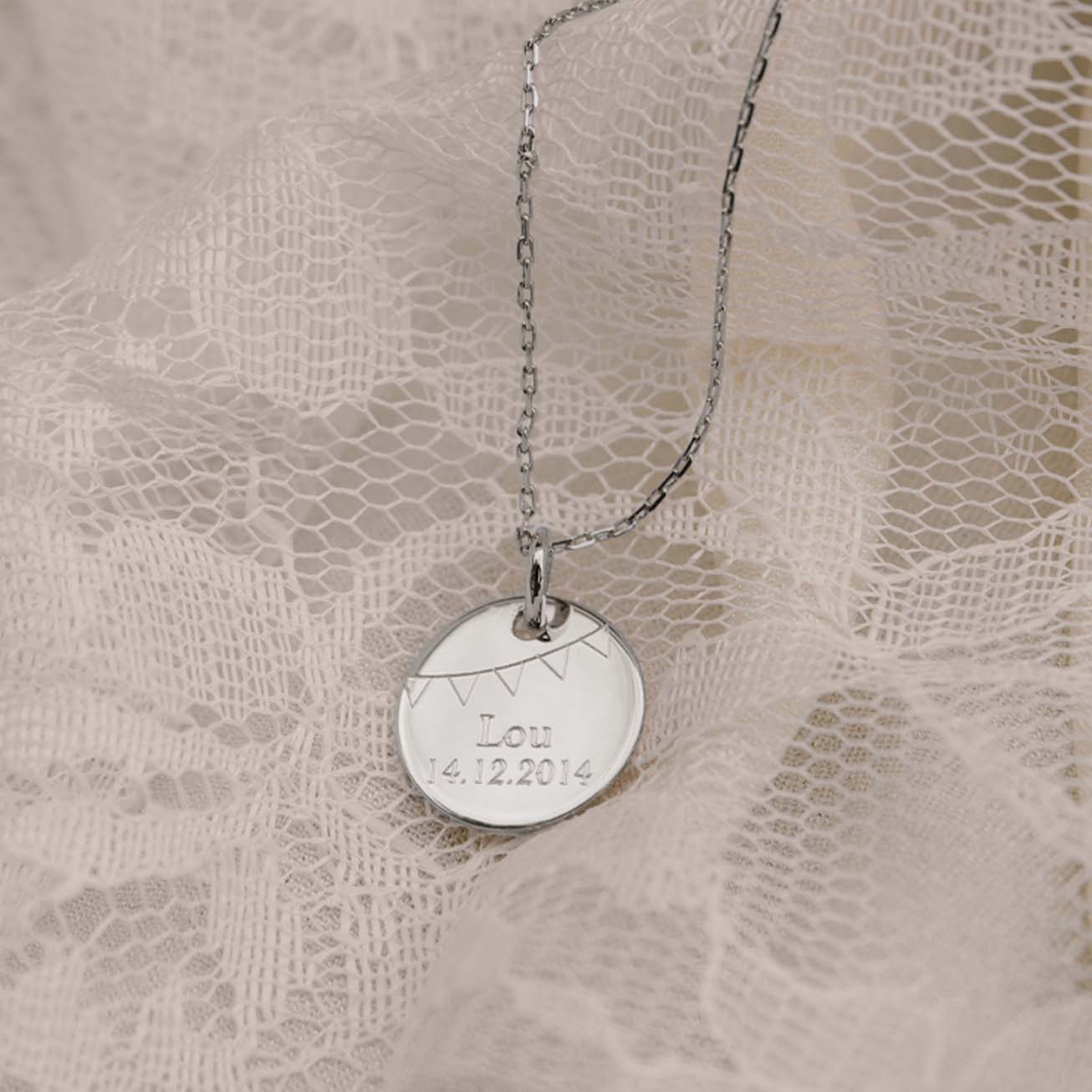 Collana battesimo bandiere argento 925