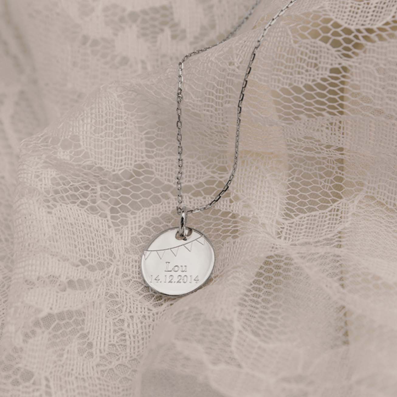 Collana battesimo bandiere argento 925