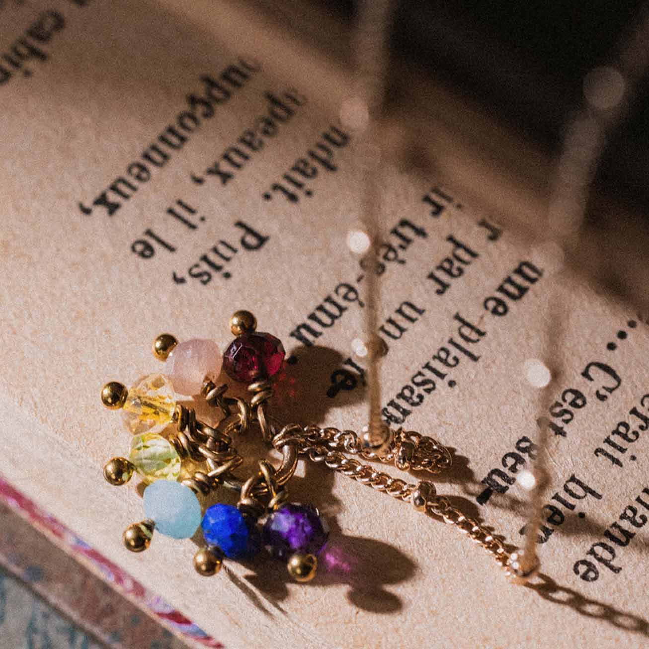 Collana 7 chakra in oro e pietre naturali