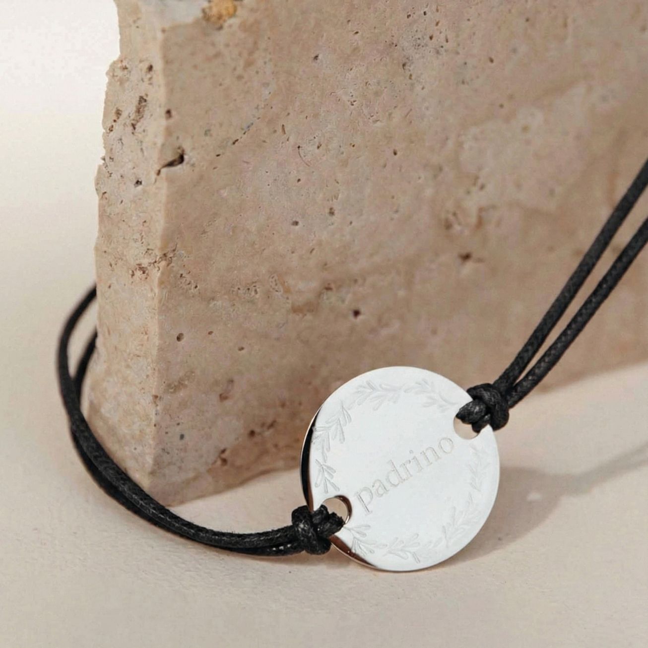 Braccialetto padrino personalizzato corona di fogl