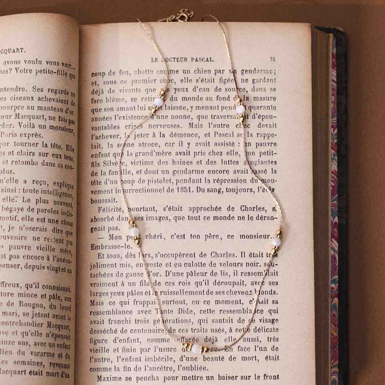 Collana pietra di nascita madreperla - Giugno