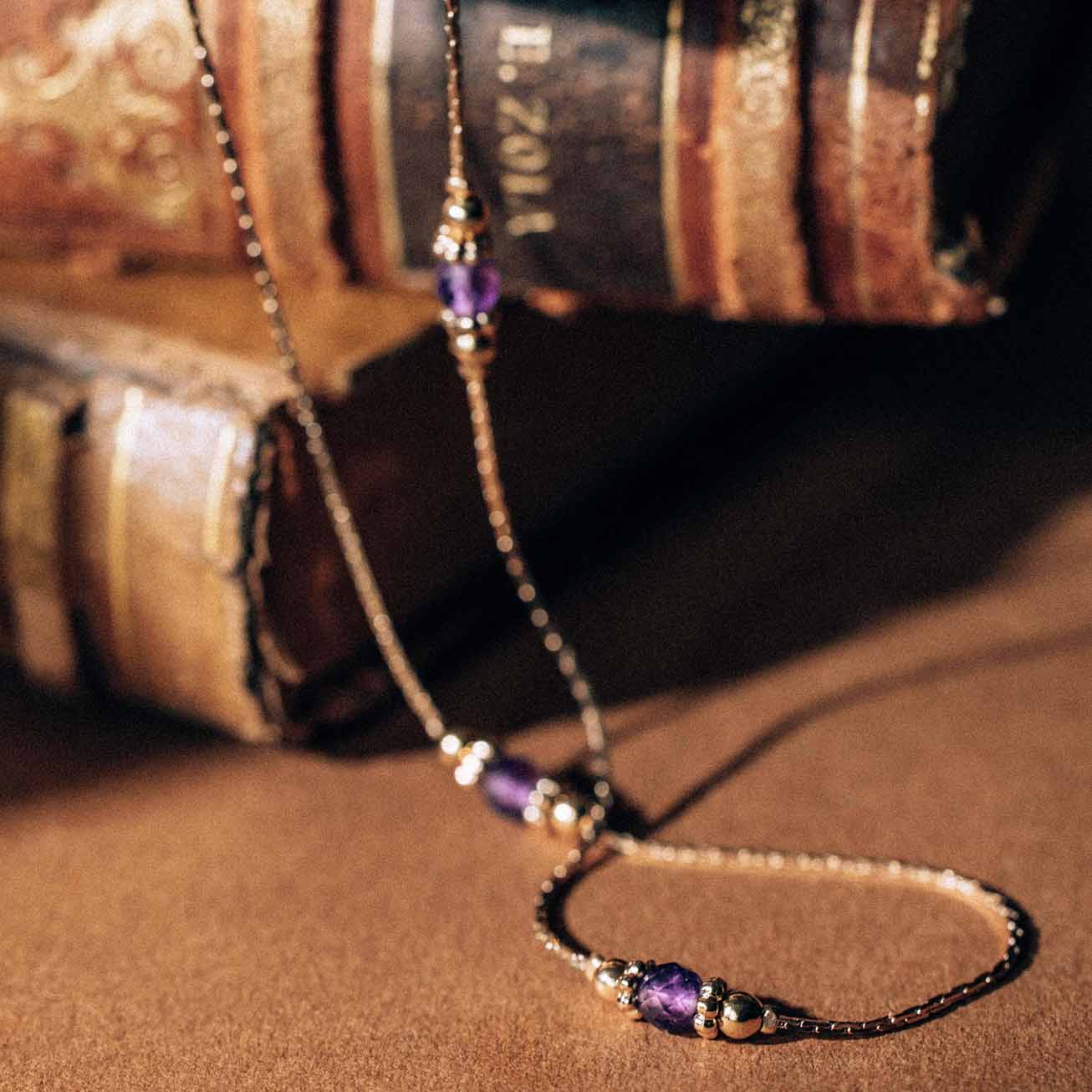 Collana pietra di nascita Ametista - Febbraio