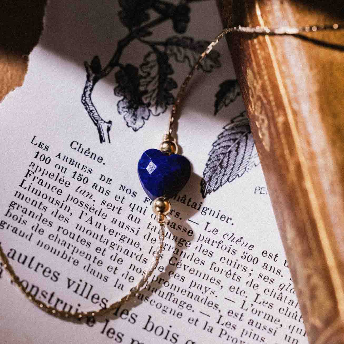 Bracciale cuore pietra lapislazzuli